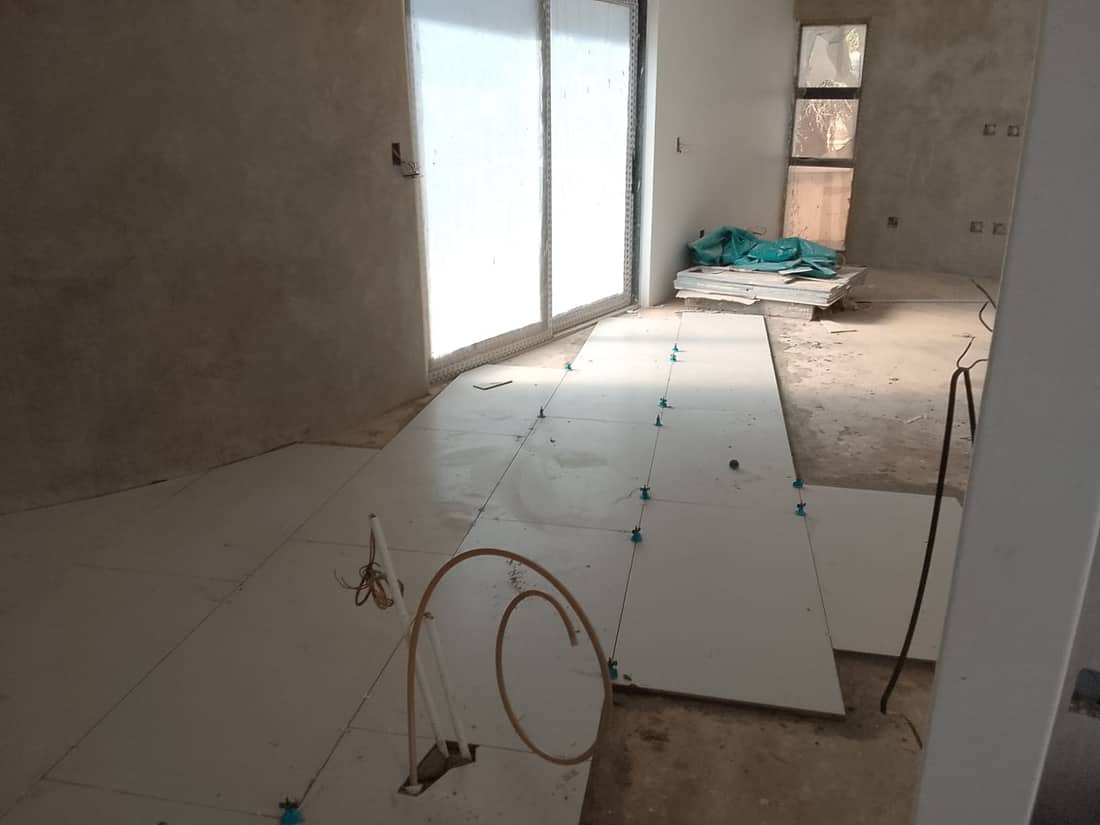 Large interior floor tiling project